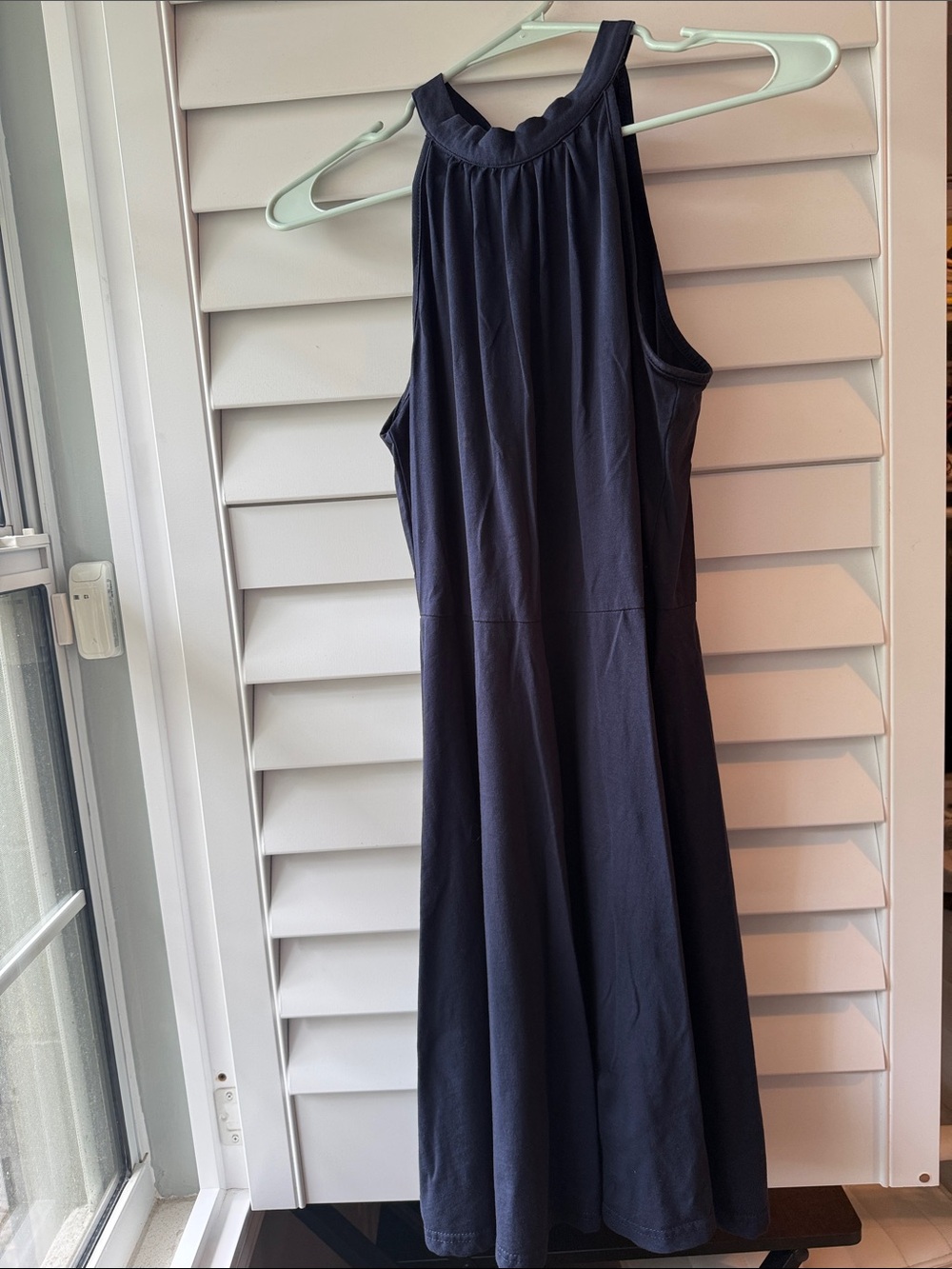 Women’s Navy Halter Fit-and-Flare Dress